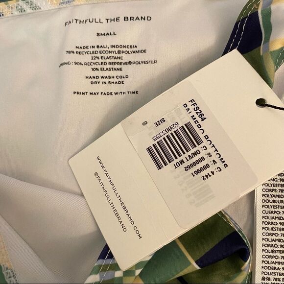 Faithfull the Brand Plaid Bikini Bottoms in Billie Check Print Small - Picture 4 of 6